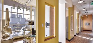 Dental Clinic hallway with open entrances to Dental Operatory