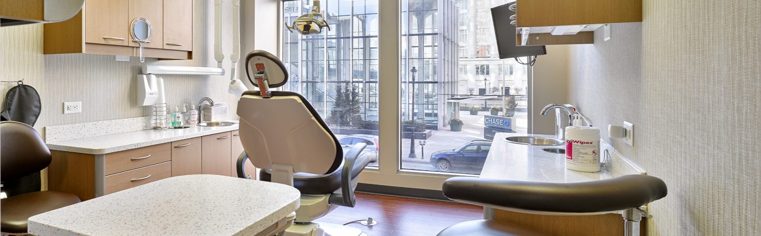 Private Dental operatory space with window view