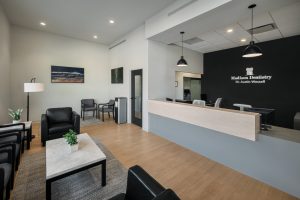 Dental Office waiting room with lounge seating