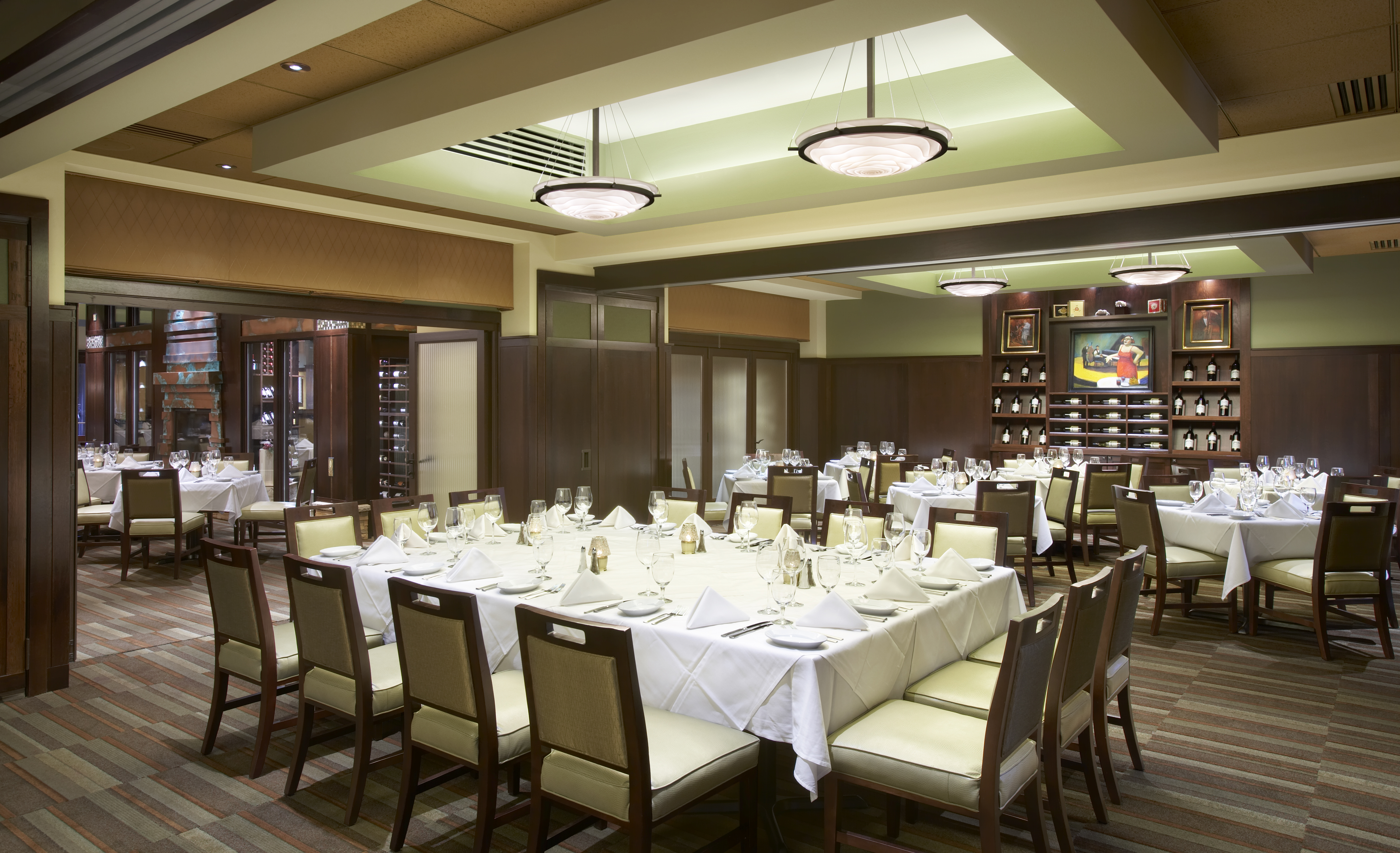 Large table is the focal point in this dinning room