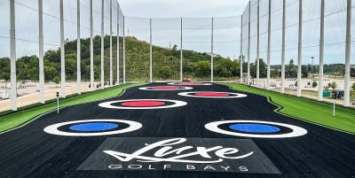 Luxe Golf range with different colored targets on the ground