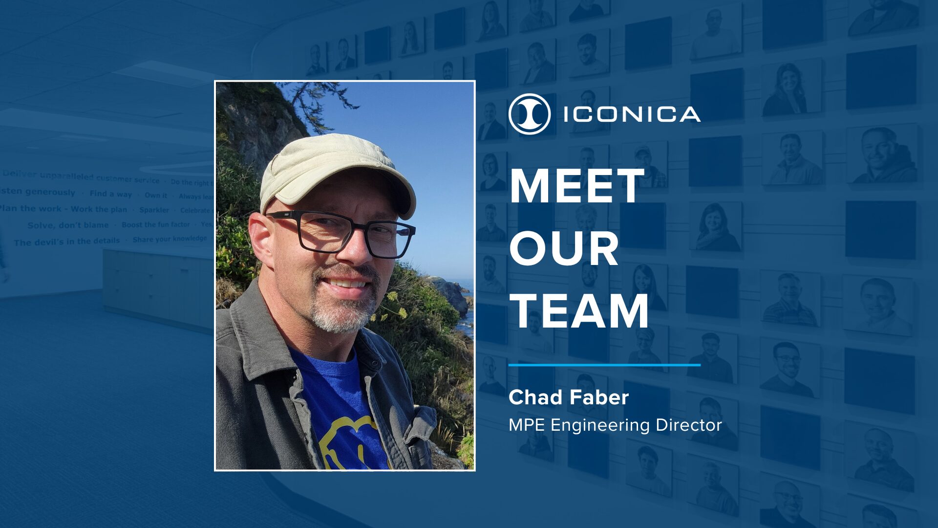Meet Our Team graphic featuring Chad Faber from our Engineering Team