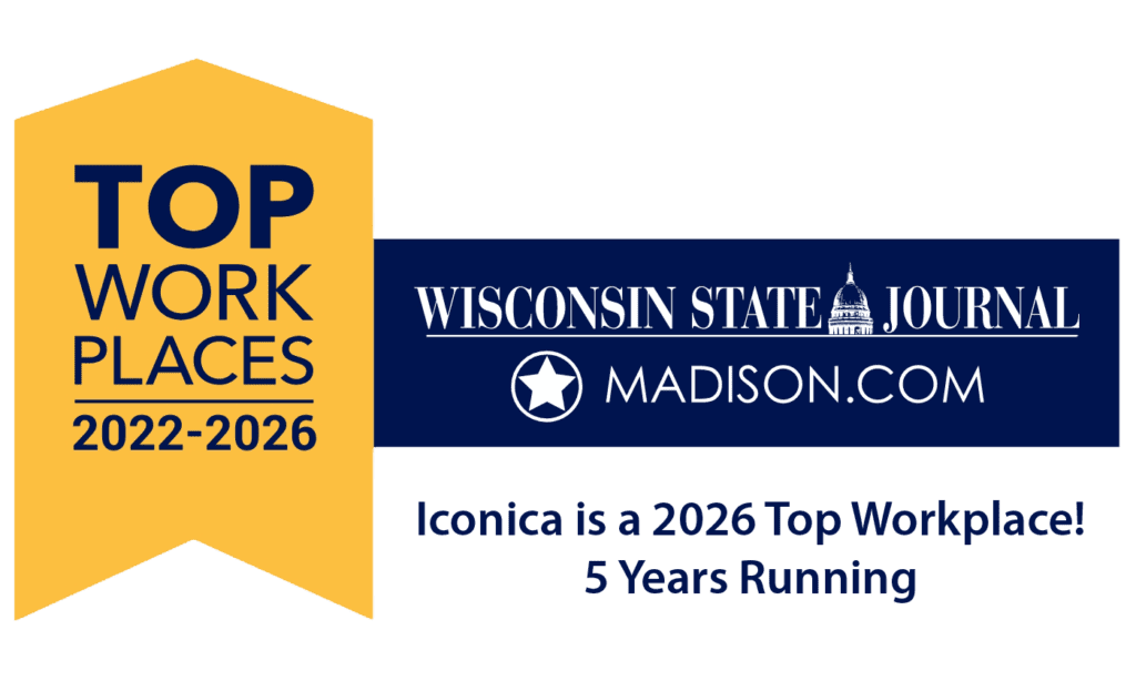 Iconica Top Places to Work 2022-2026 Badge from Wisconsin State Journal
