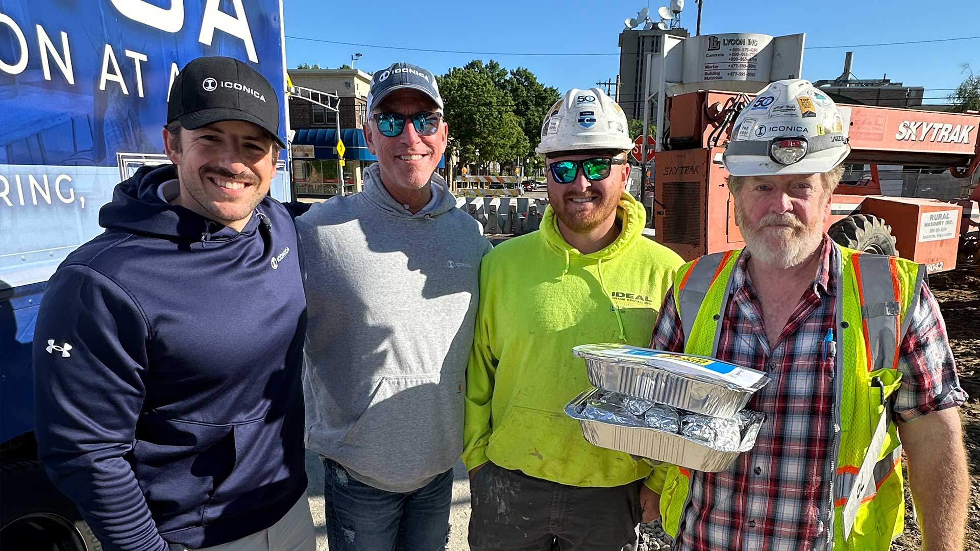 Iconica's ACE food truck delivering brats to the Vicino jobsite