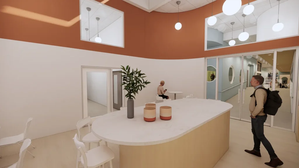MSCR West staff lounge design rendering, Madison WI