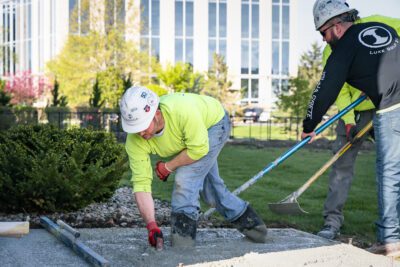 Photo of Matt working on Concrete with the Iconica team at a jobsite